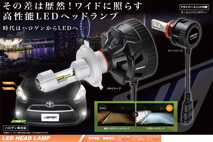 IPF LEDヘッドランプ コンバージョンキット H4 HI/LOW 6500K