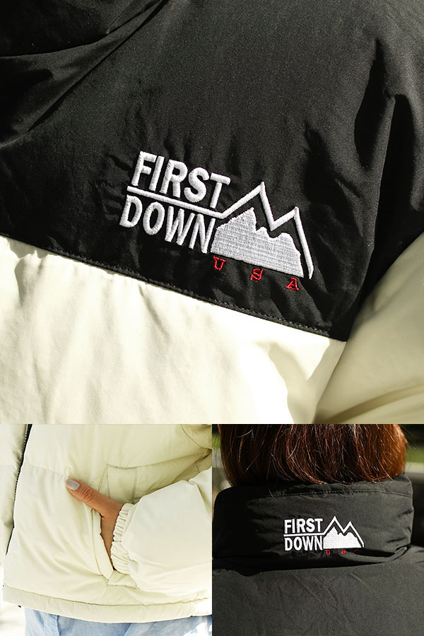 FIRST DOWN ファーストダウン ショート丈 リバーシブル ダウン