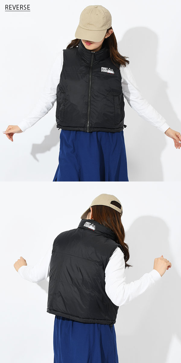 FASHIRU short down ダウンベスト FIRST DOWN（ファーストダウン） 40%off ショート丈 リバーシブル