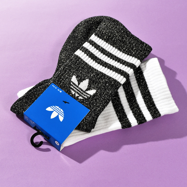 2026春夏新色 アディダス ソックス 2足セット メンズ レディース adidas 3S GLITTER CR 2 靴下 2足組 ORIGINALS オリジナルス KA985 | adidas Originals | 01