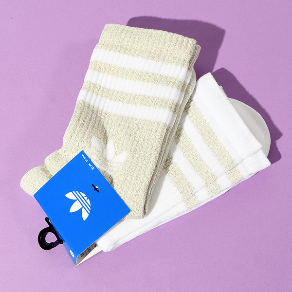 2026春夏新色 アディダス ソックス 2足セット メンズ レディース adidas 3S GLITTER CR 2 靴下 2足組 ORIGINALS オリジナルス KA985 | adidas Originals | 02