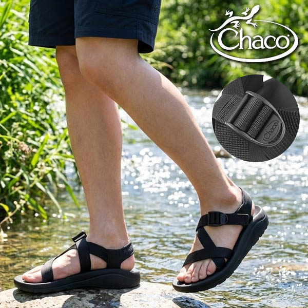 未使用 CHACO CUSHZ FROND BLACK チャコ クッシュZ CHACO（チャコ） 2026春夏新色 日本正規品 送料無料 軽量 サンダル