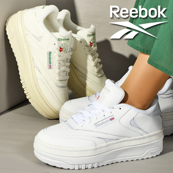 リーボック 厚底 スニーカー Reebok レディース Club C Extra チョーク