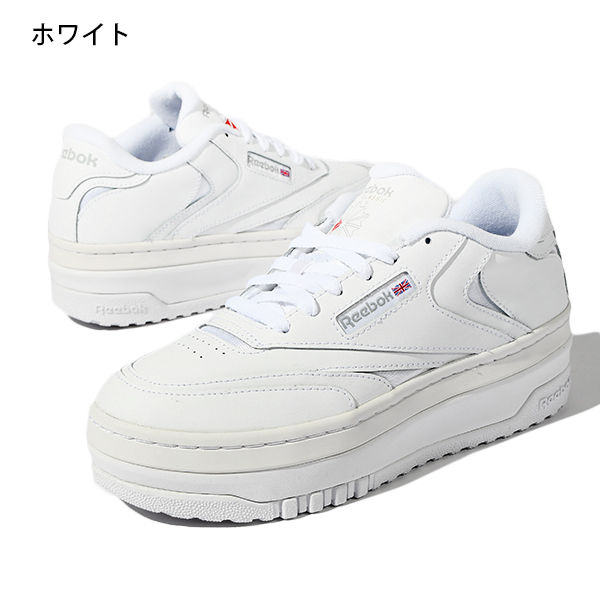 リーボック 厚底 スニーカー Reebok レディース Club C Extra チョーク クラブシー エクストラ シューズ 靴 白  100010060 2023秋冬新作