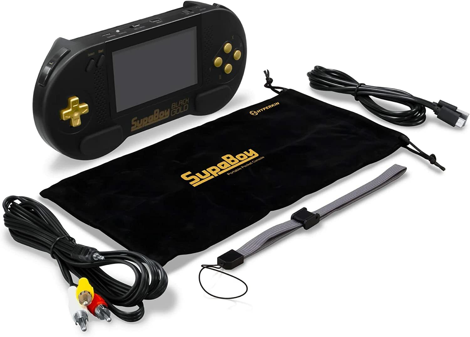 Hyperkin ハイパーキン SUPABOY Black Gold USB type-C スパボーイ スーパーファミコン SFC  SNES(NTSC/PAL) カートリッジ対応 ポータブル互換機 輸入品