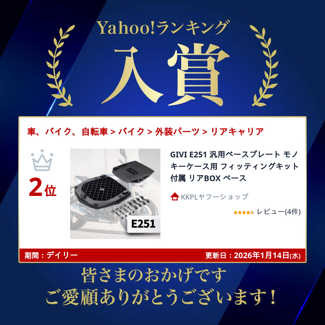 GIVI（ジビ） GIVI E251 汎用ベースプレート モノキーケース用 