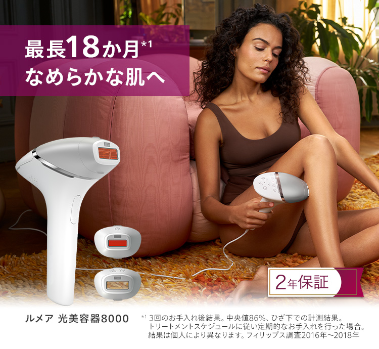 最長18か月*1なめらか肌へ ルメア光美容器8000