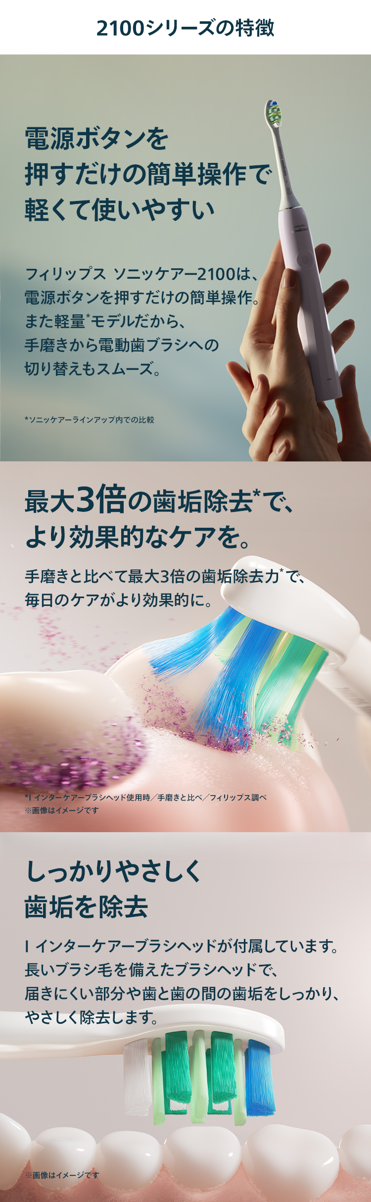 Philips（フィリップス） 電動歯ブラシ 音波ブラシ ソニッケアー 2100