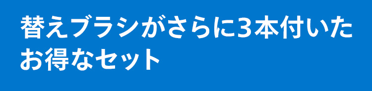 替えブラシがさらに3本付いたお得なセット！