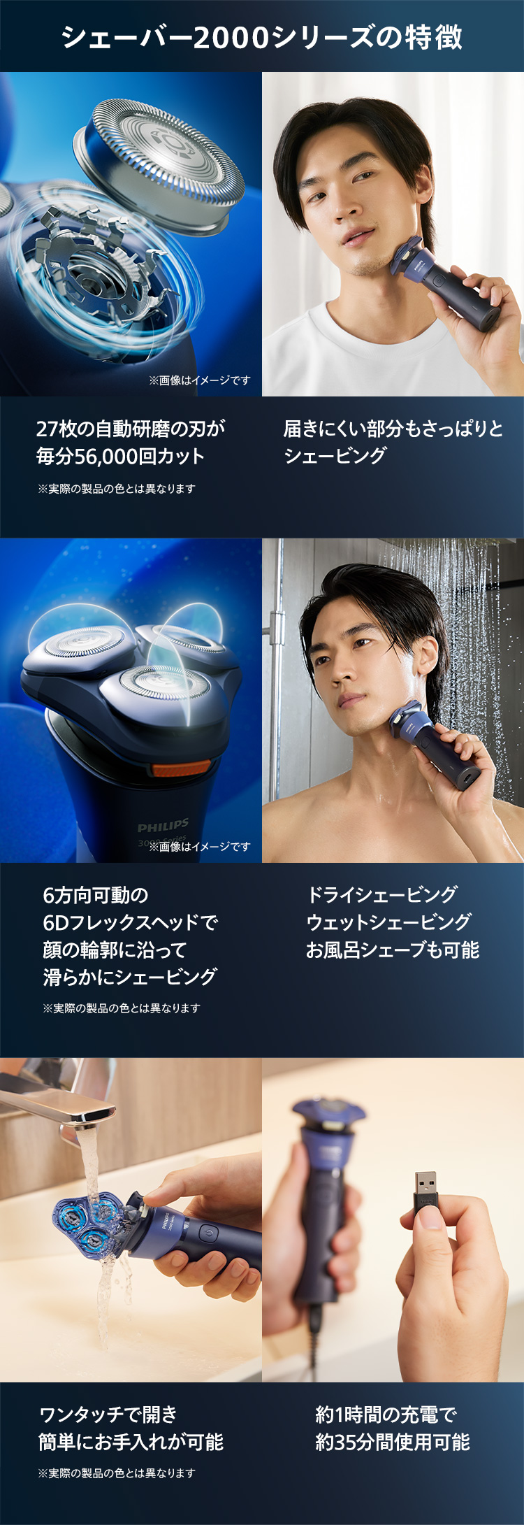 シェーバー2000シリーズの特徴