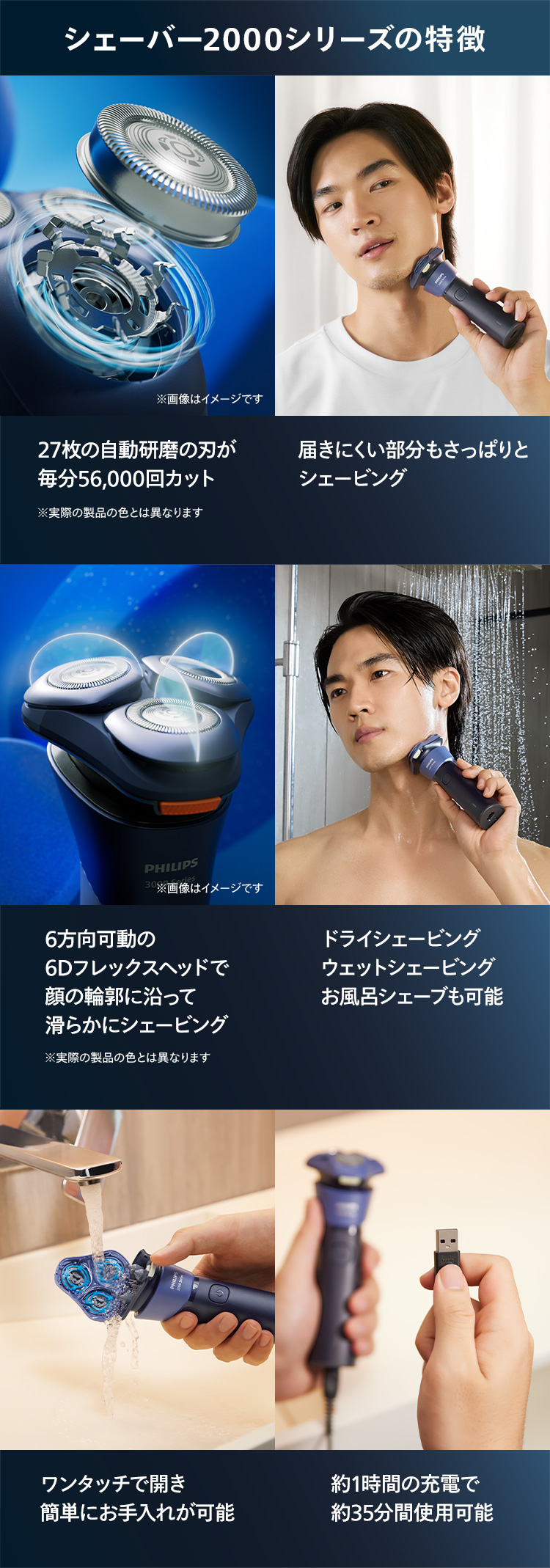シェーバー2000シリーズの特徴