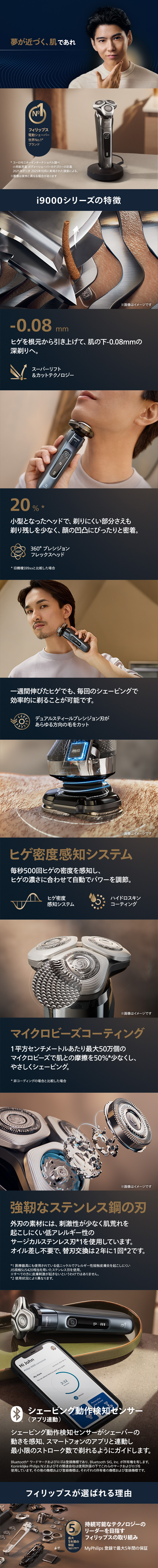 Philips（フィリップス） 髭剃り 電動シェーバー メンズ i9000 X9001