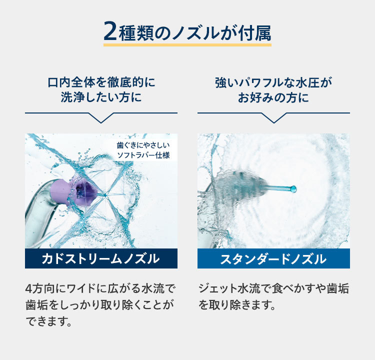 2種類のノズルが付属