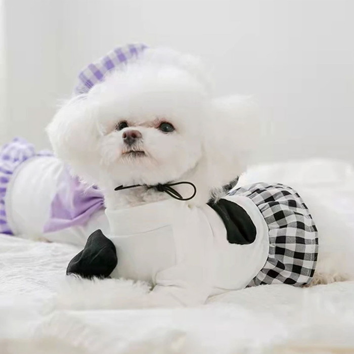 在庫限りセール 帽子付き リボンチェックワンピース アクセント