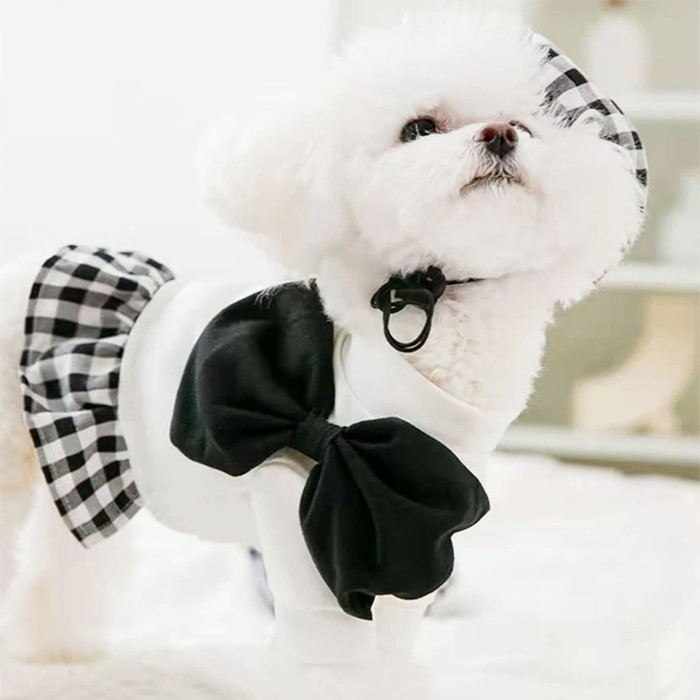 在庫限りセール 帽子付き リボンチェックワンピース アクセント