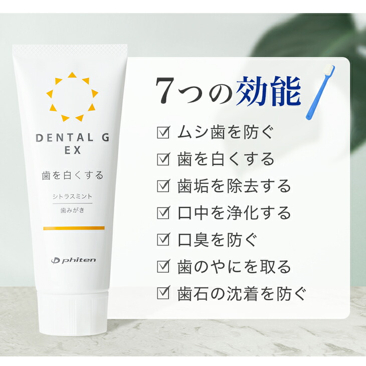 Phiten（ファイテン） デンタルG EX 歯磨き粉 オーラルケア 虫歯予防