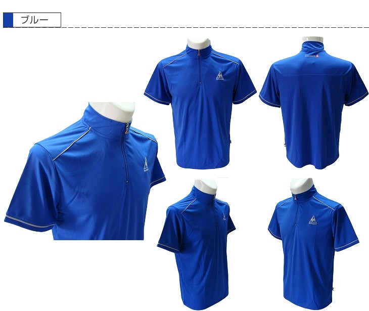 le coq sportif(ルコック) メンズ 半袖ジップシャツ/半袖シャツ ゴルフ ウェア