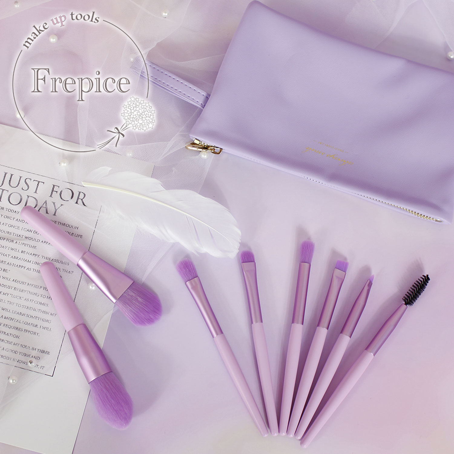 Frepice メイクブラシセット【8本 セット】メイクブラシ ケース