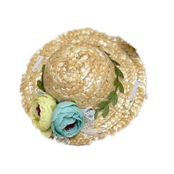 犬 帽子 夏 ひまわり 可愛い かわいい 麦わら帽子 ペット用品 ペットウェア イエロー ピンク ブルー ひまわり ホワイト/ペット お花の帽子｜phoenix-zakka｜04