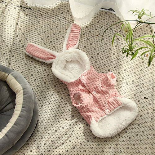 犬服 冬 おしゃれ 秋冬 うさぎ パーカー うさ耳 安い 着せやすい 冬用