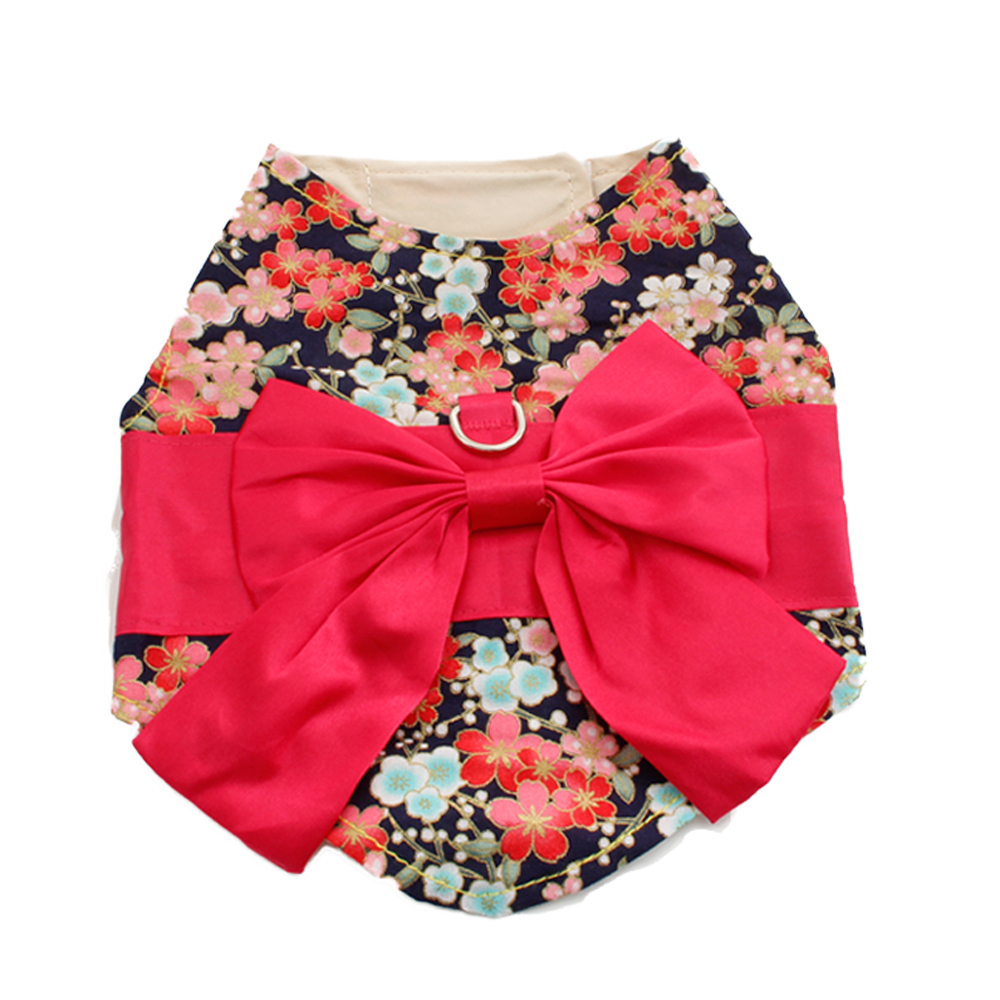 ハーネス 犬 猫 ペット 着物 和風 おしゃれ リボン 和柄 花 お正月 SNS