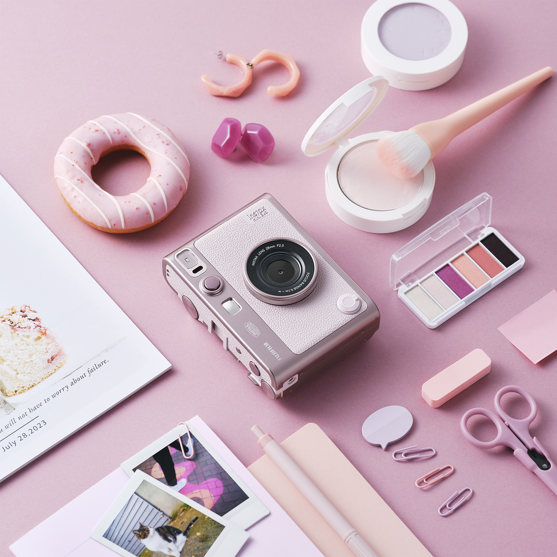 チェキ 【専用ケース付き】チェキ INSTAX mini Evo GENTLE ROSE