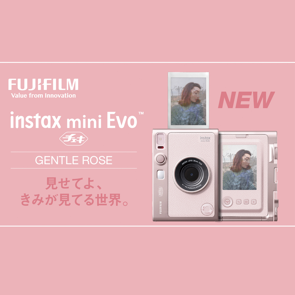 チェキ 【専用ケース付き】チェキ INSTAX mini Evo GENTLE ROSE