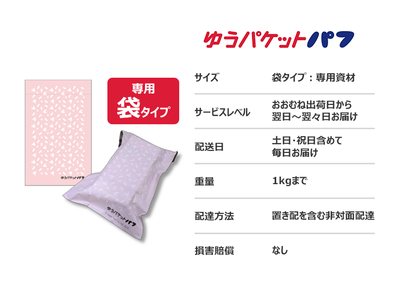 新配送サービス「ゆうパケットパフ」について - RISA アクセサリー