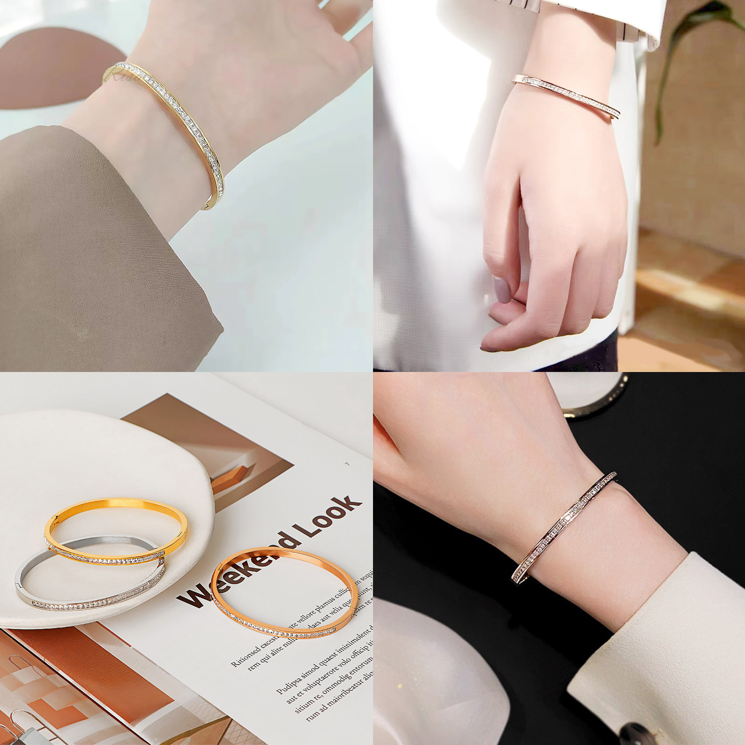 Risa（リサ） ブレスレット バングル ラウンド 金属アレルギー対応