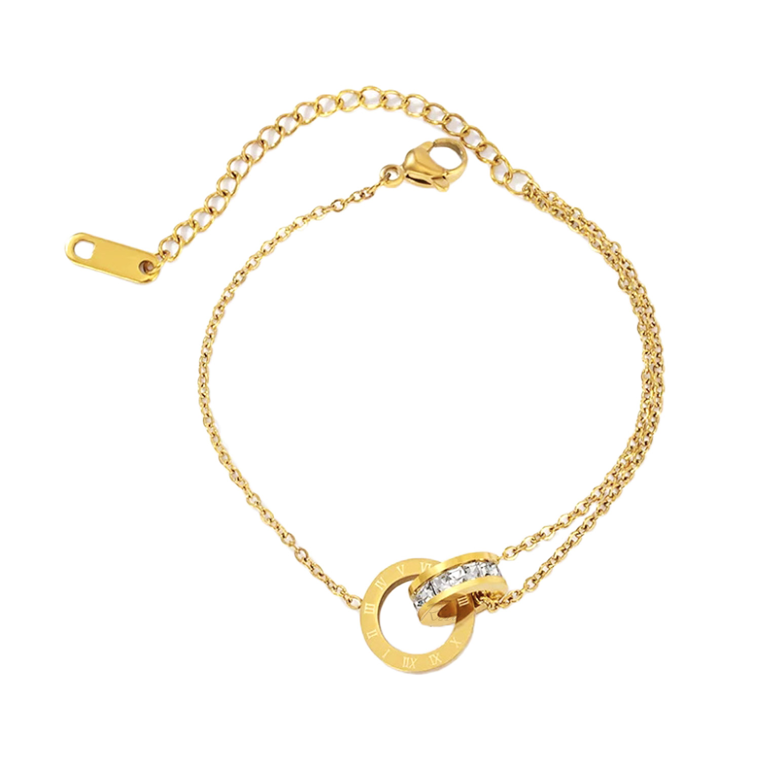アンクレット アクセサリー 2連チェーン ゴールド ペア 18K