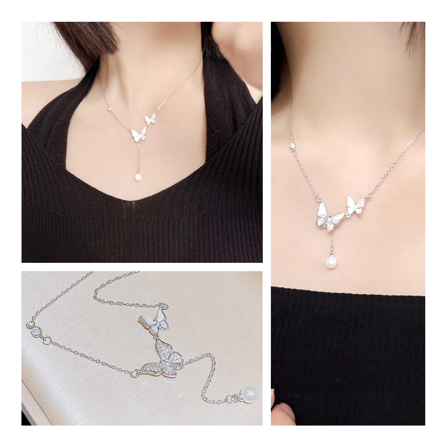 Risa（リサ） ネックレス チェーン 金属アレルギー対応 蝶 バタフライ