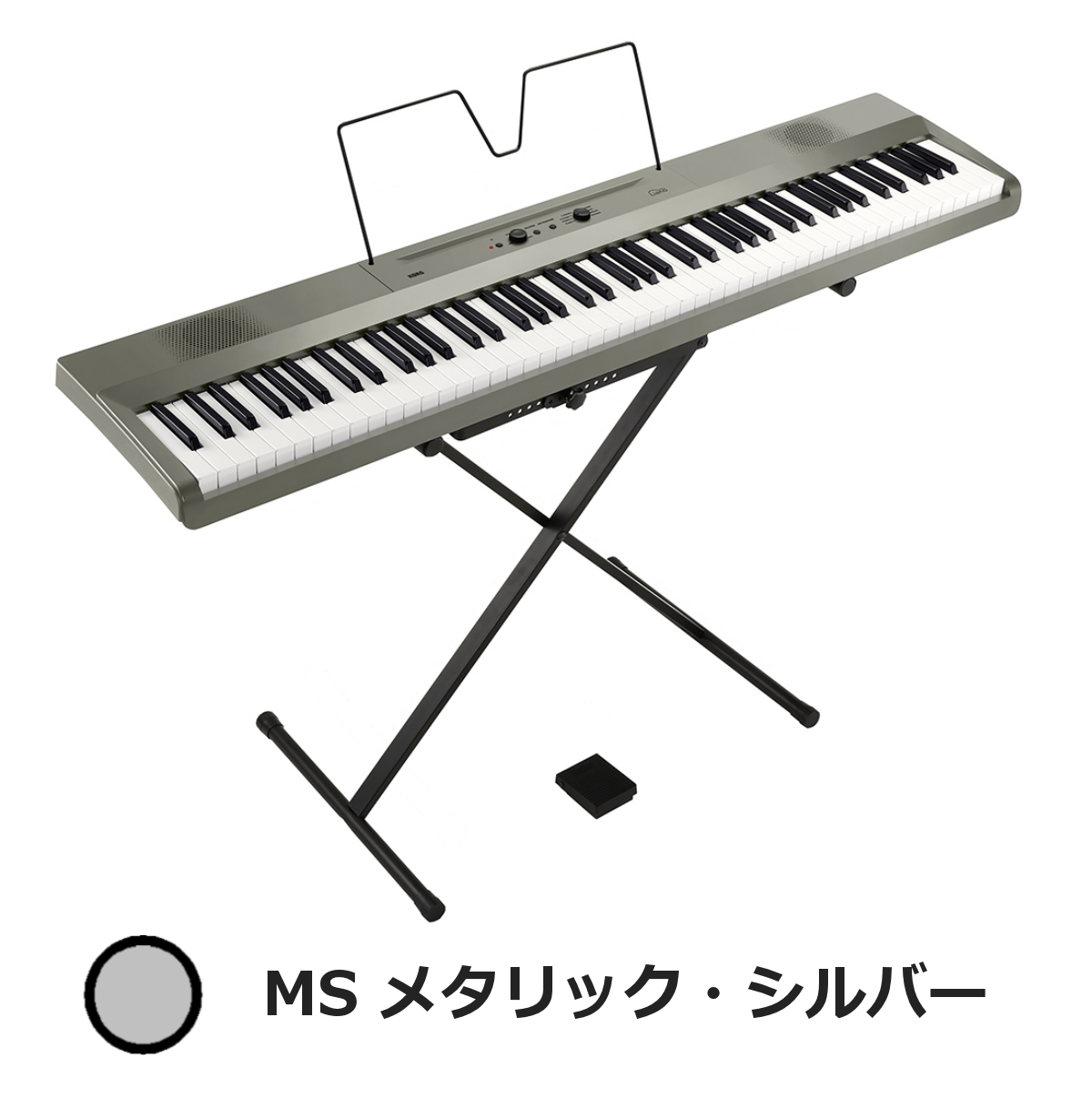 低価限定品◆KORG コルグ 電子ピアノ◆譜面台 ペダル スタンド付き B2N ブラック 器 鍵盤 コルグ