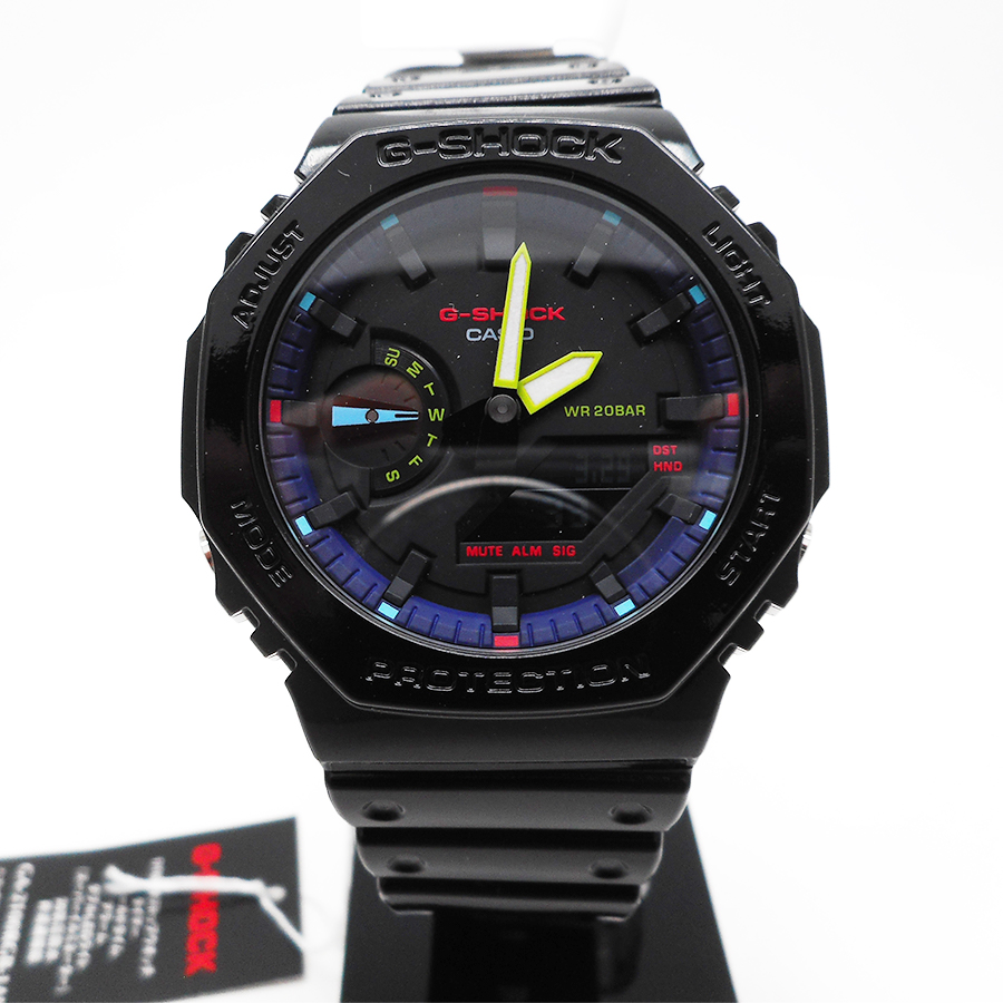 ［ほぼ未使用］G-SHOCK カシオーク グリーン GA-2100-1A3 G-SHOCK GA-2100RGB-1AJF CARBON CORE GUARD 20気圧防水 国内