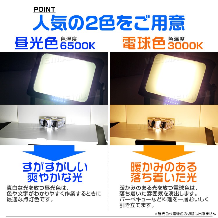 LED投光器 人感センサー 10W 100W相当 センサーライト 作業灯 防水 広角120度 3mコード付 昼光色 電球色  :A42SA:pickupplazashop - 通販 - Yahoo!ショッピング