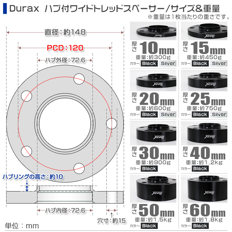 スペーサー ワイドトレッドスペーサー ワイトレ Durax 30mm PCD120 5H