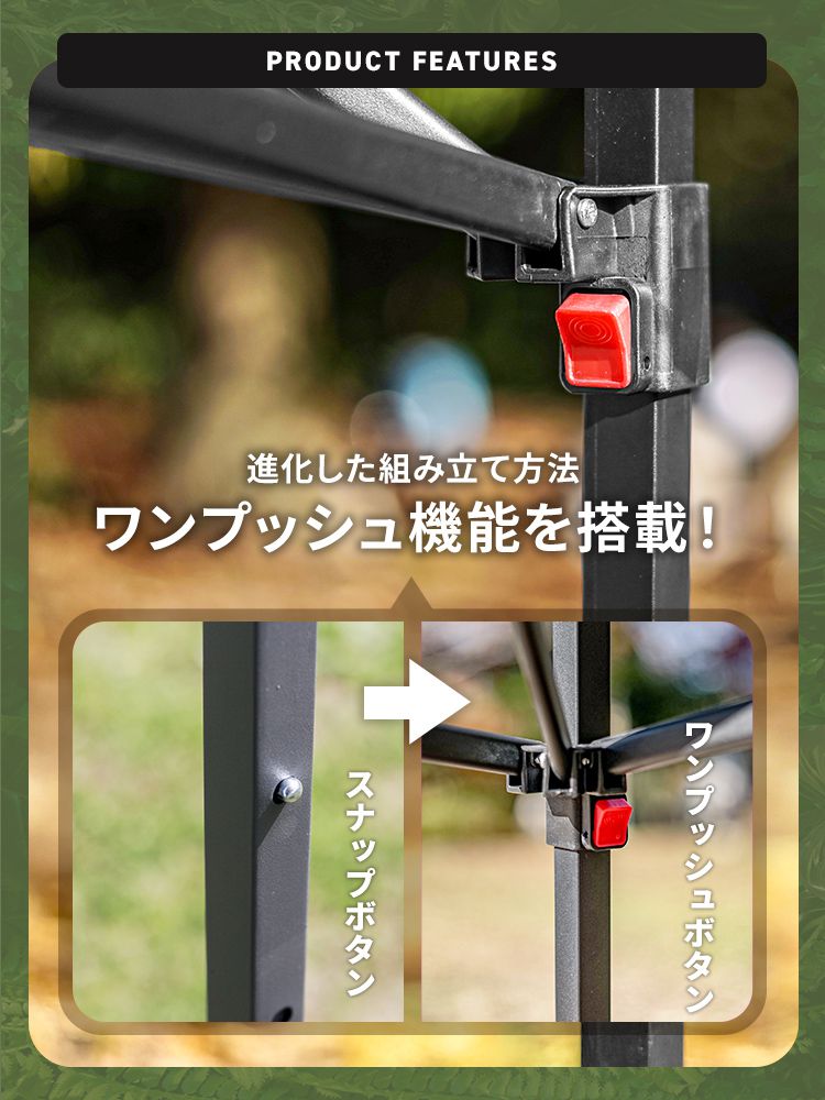 タープ タープテント 2m 2m ワンタッチ センターロック 日よけ
