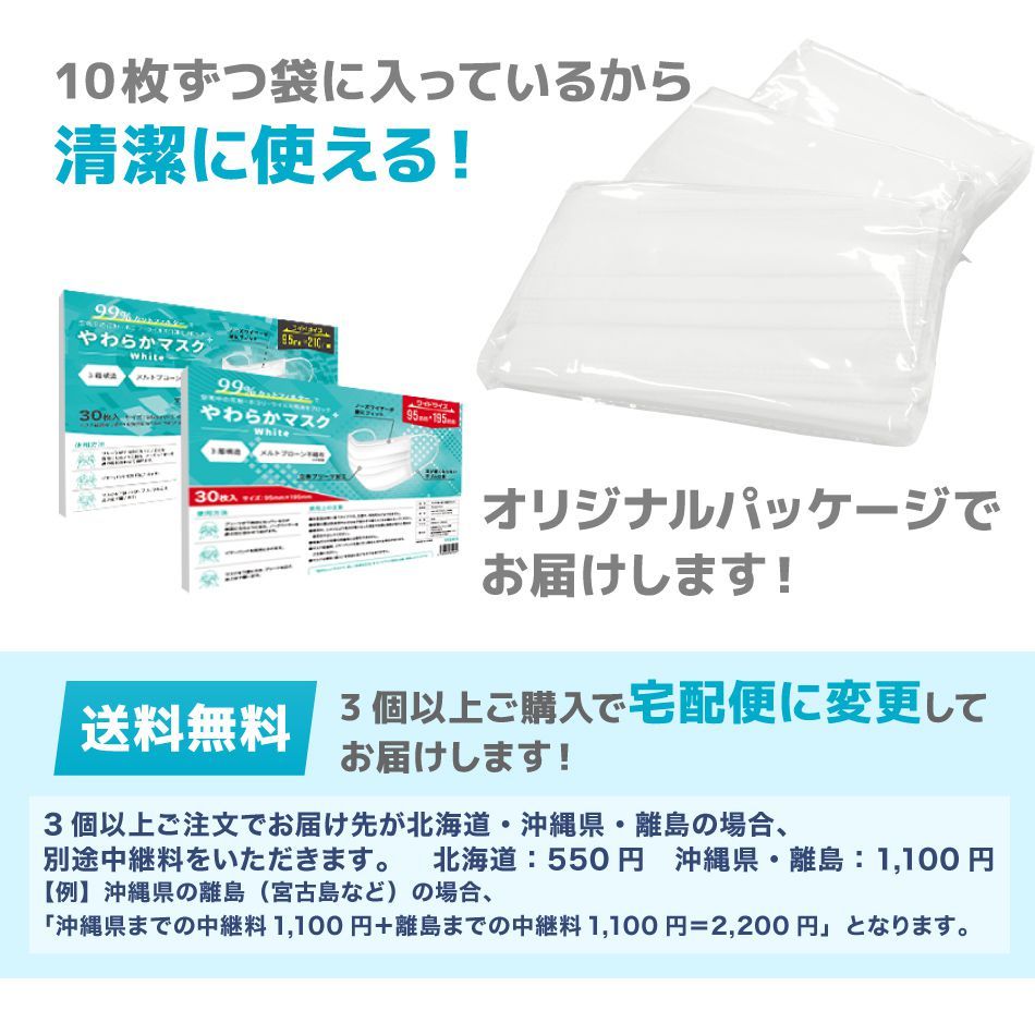 20%OFFクーポン マスク 不織布マスク 大きめサイズ 選べる2サイズ 30枚