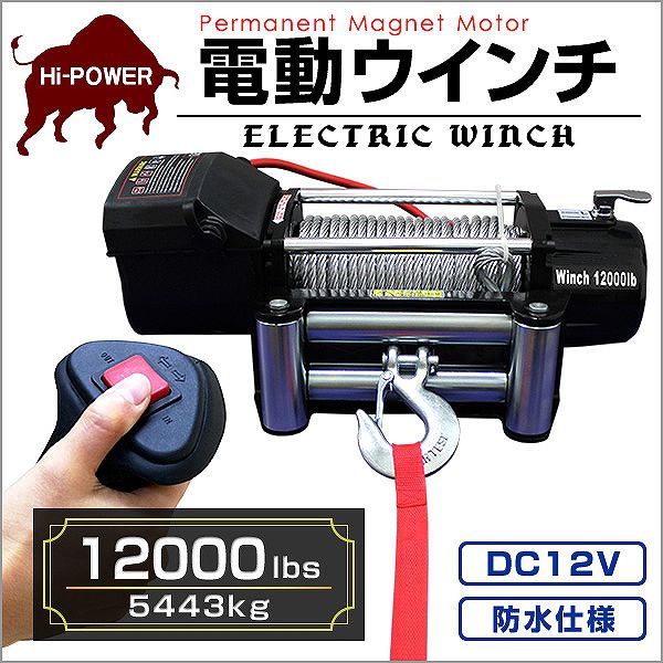 電動ウインチ 車両用 12v 8000LBS 3629kg 電動ホイスト DC12V 運搬用チェーンブロック : elw12080 :  pickupplazashop - 通販 - Yahoo!ショッピング