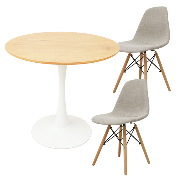 テーブルセット 3点セット 2人用 80cm おしゃれ カフェテーブル 木目 大理石 丸テーブル リビングテーブル ラウンドテーブル | WEIMALL | 03