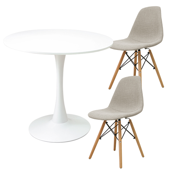 テーブルセット 3点セット 2人用 80cm おしゃれ カフェテーブル 木目 大理石 丸テーブル リビングテーブル ラウンドテーブル | WEIMALL | 01