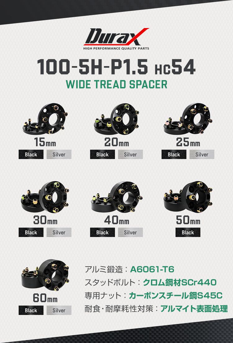 Durax スペーサー ワイドトレッドスペーサー ワイトレ 20mm