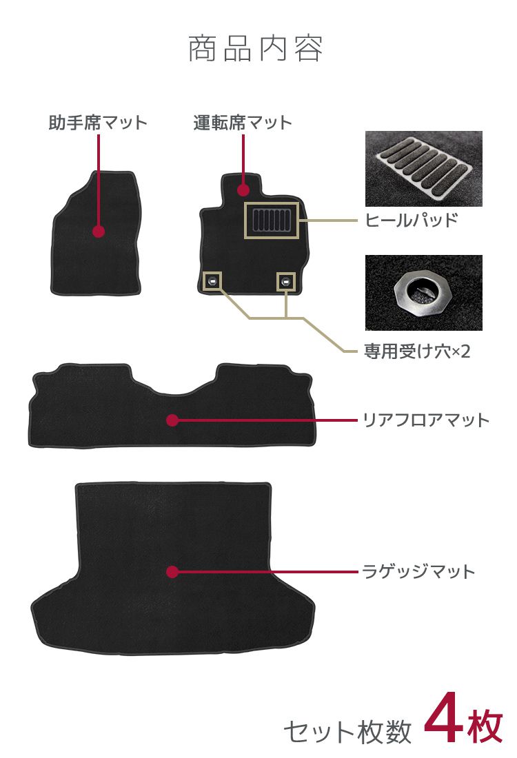 WEIMALL（ウェイモール） フロアマット トヨタ プリウスα ZVW41W 5人