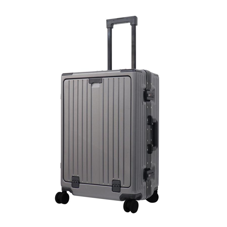 スーツケース Mサイズ フロントオープン USBポート キャリーバッグ キャリーケース TSAロック おしゃれ 多機能 旅行かばん 旅行 4泊 5泊 6泊｜pickupplazashop｜03