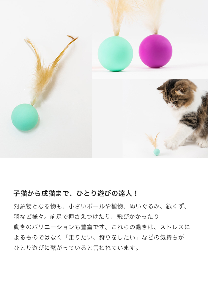 猫用おもちゃ 羽付きゴムボール 3個セット) pidan ピダン 猫 ねこ ネコ おもちゃ オモチャ 玩具 一人遊び ひとり遊び 羽根 羽 ボール  猫じゃらし ストレス :30104:pidan Yahoo!店 - 通販 - Yahoo!ショッピング