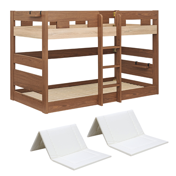 日本製マットレス付き シンプル 二段ベッド 2段ベッド 二段ベット 2段ベット ロータイプ 木製 子供 おしゃれ フック棚付き sereno(セレーノ) 3色対応｜pie-no｜03