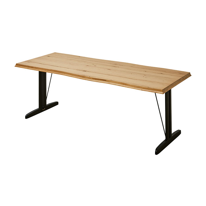 オーク天然突板使用 幅210cm ダイニングテーブル ダイニング 食卓 ミーティングテーブル 木製 ...