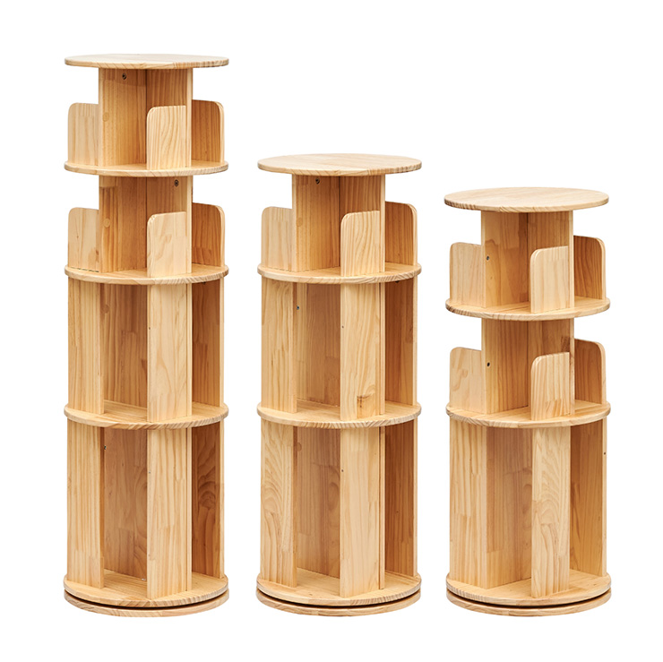 smart-i 【図鑑対応】絵本棚 絵本ラック 回転 スリム 木製 おしゃれ 3