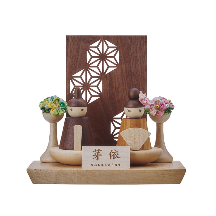 smart-i 雛人形 木製 コンパクト ひな人形 日本製 長方形台座 おしゃれ