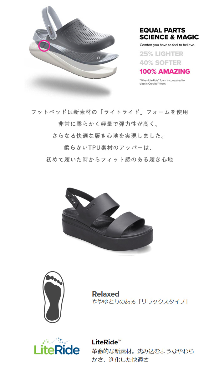 クロックス CROCS サンダル レディース ブルックリン スライド ロー ウェッジ brooklyn slide low wedge w 女性  シューズ 厚底 ボリュームソール 208728 : 208728 : crohas(クロハス) - 通販 - Yahoo!ショッピング