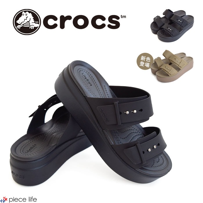 207431 crocs クロックス ブルックリン サンダル ロー ウェッジ ウィメン サンダル 厚底 レディース ライトライド 軽量 靴